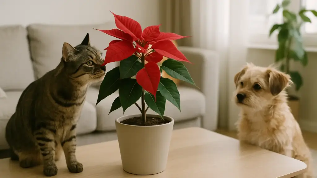 Stella di Natale tossica per cani e gatti: cosa rischi e cosa fare subito